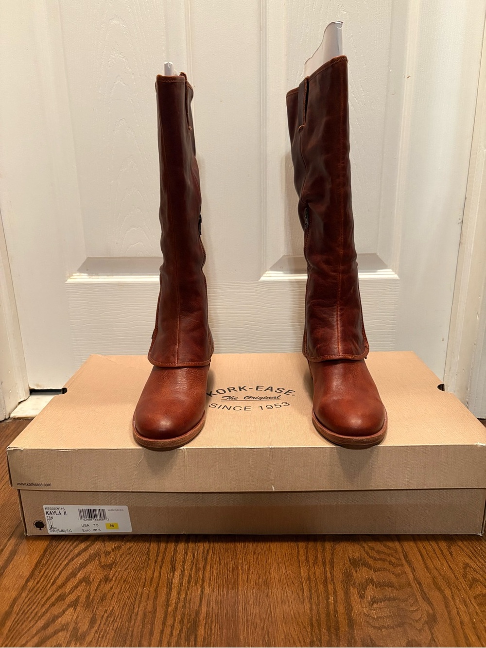 Kork-Ease Women's Tall Leather Heeled Boots in Brown